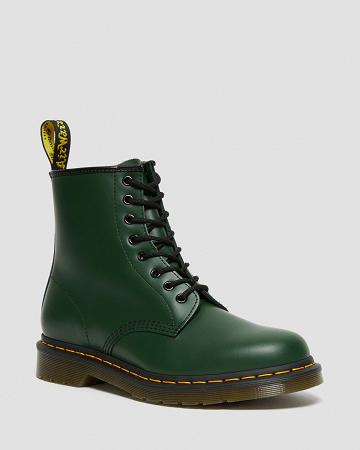 Botas con Cordones Dr Martens 1460 Smooth Cuero Mujer Verdes | MX 572DFM